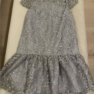 Polo by Ralph Lauren Silver Lace Kids Dress